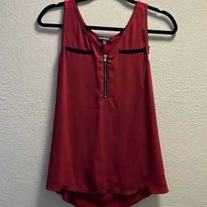 Express red zipper blouse